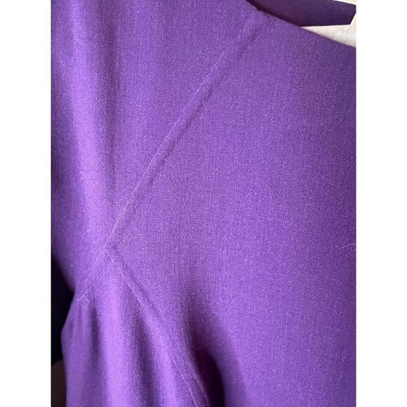 Michael Kors Purple Long Sleeve Sheath Dress Crew Neck Size 14 - Picture 4 of 10